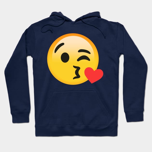 Emoji Kiss Wink Heart Blowing Kiss Emoji For Girls Hoodie by giftideas